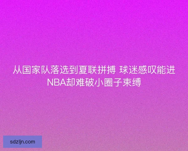 从国家队落选到夏联拼搏 球迷感叹能进NBA却难破小圈子束缚